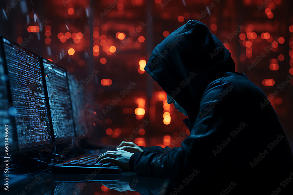 Poster cracking the code: realistic ultra-high resolution image of a hacker