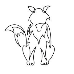Vector continuous one line wolf illustration