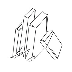 Vector continuous one line book illustration