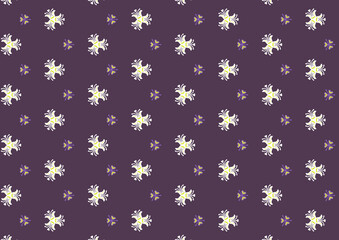 Pattern white petals on purple geometric symmetry abstract tribal style retro vintage classic wallpaper backdrop template illustration decorative publication textile fabric texture cloth rug tile