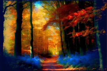 As the leaves of autumn fall one by one with a gracefully slow descent their hues changing from lush greens to vibrant oranges and reds like a symphony of colors playing out at a tempo so languid 