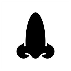 Human nose icon. Vector engraving illustration on white background for graphic and web design.