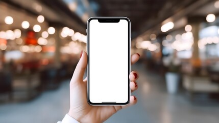 Mockup hand holding smartphone