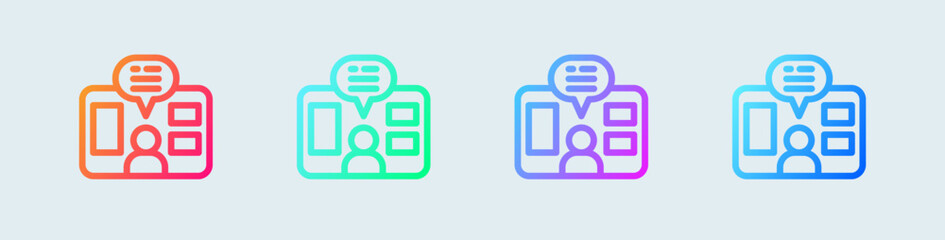 Webinar line icon in gradient colors. Education signs vector illustration.