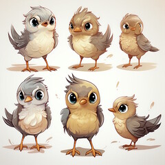 Fototapeta premium Singing Cartoon Character - 9 Facial Expressions