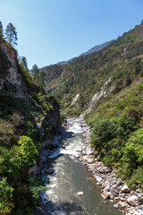 Fototapeta na wymiar Dangme Chu River in Eastern Bhutan, Bhutan, Asia