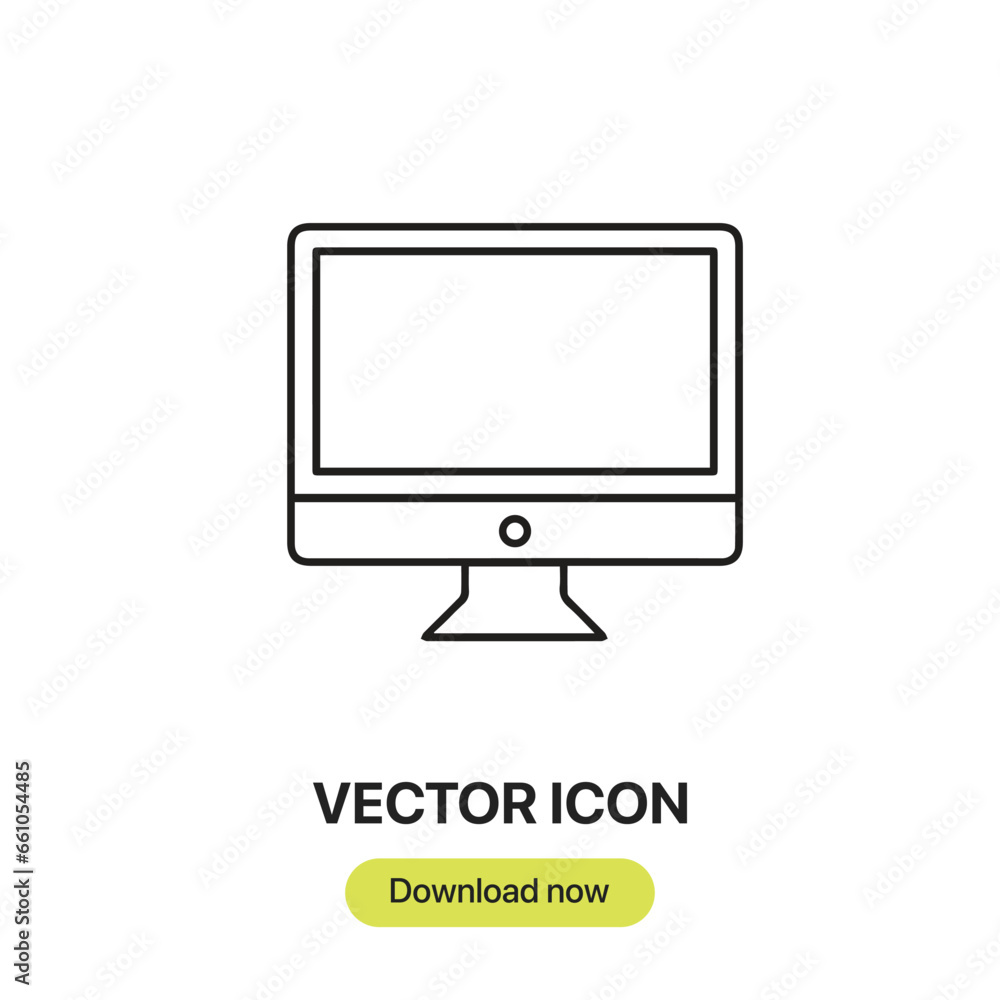 Poster monitor screen icon vector. linear-style sign for mobile concept and web design. monitor screen symb
