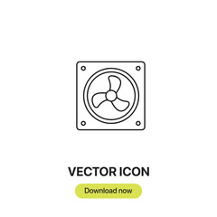 Fan icon vector. Linear-style sign for mobile concept and web design. Fan symbol illustration. Pixel vector graphics - Vector.