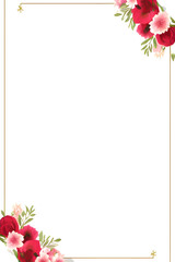 Flower Invitation frame border PNG transparent background