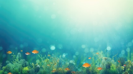Obraz na płótnie Canvas Fish, underwater. Web banner with copy space