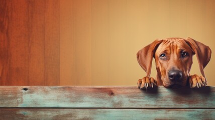 Dog, cute pet. Web banner with copy space.