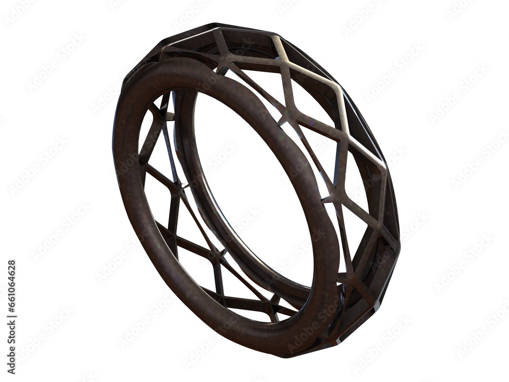 Poster wireframe shape geometric ring 3d print model