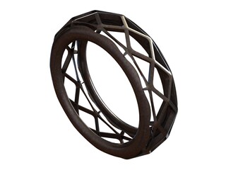 Wireframe Shape Geometric Ring 3D print model