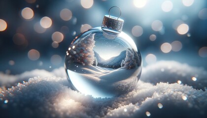 Crystal Clear Christmas Bauble - obrazy, fototapety, plakaty