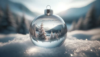 Foto op Plexiglas Crystal Clear Christmas Bauble © DVS