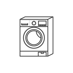 Modern electric Washing Machine vector illustration. Front view of washing machine vector design with shadow.