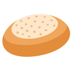 Cheesecake illustration in flat cartoon style, isolated on white background. Bakery menu