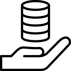 Database Management Outline Icon