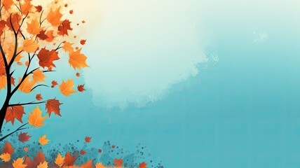 Obraz na płótnie Canvas Autumn nature, fall, trees. Web banner with copy space