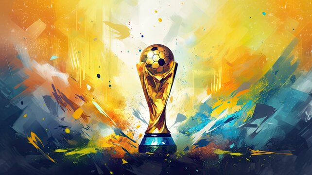 World cup. Web banner with copy space
