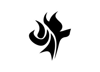 Fire Icon. Tattoo. Vector. Flame. Icon. Sign. Symbol. Flaming. Bonfire. Burning. Fiery. Flammable. Inferno. Hell. Heat. Afire.