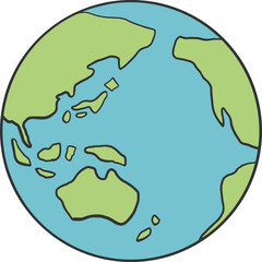 ラフに描かれた地球のイラスト素材