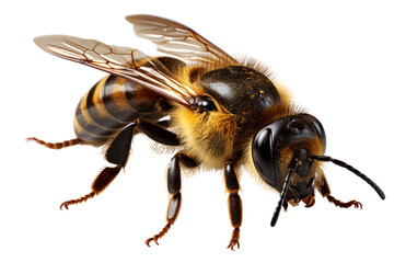 Macro of a honey bee. PNG