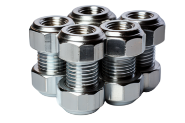 Metal steel bolt and nut, PNG