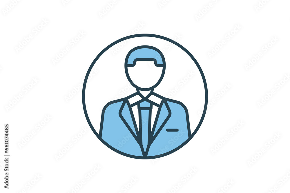 Poster avatar icon. icon related to identity. suitable for web site design, app, ui, user interfaces. flat 
