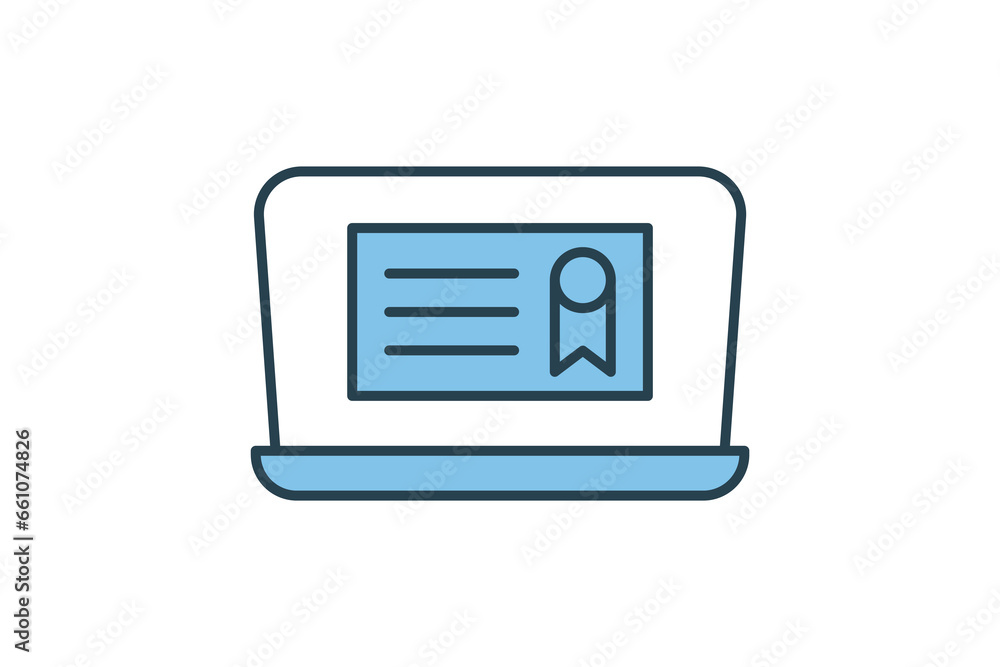 Poster digital certificate icon. icon related to identity. suitable for web site design, app, ui, user inte