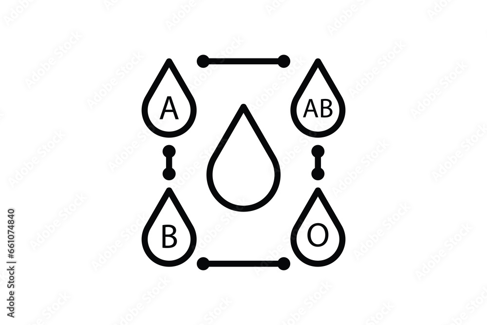 Poster blood type icon. icon related to identity. suitable for web site design, app, ui, user interfaces. l