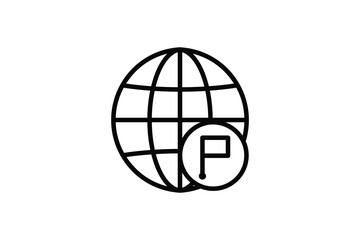 National Flag Icon. Icon related to Identity. Suitable for web site design, app, UI, user interfaces. Line icon style. Simple vector design editable