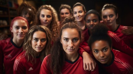Female soccer team.generative ai
