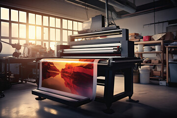 Large Format Printing Machine in Operation