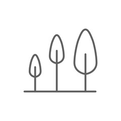 The group of trees icon. Simple outline style. Biodiversity, sustainable, harmony, environment, nature, floral, forest concept. Thin line symbol. Vector illustration isolated. Editable stroke.