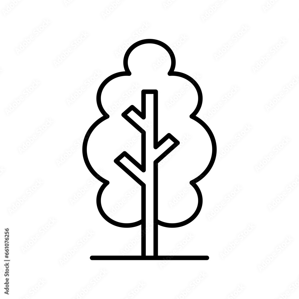 Poster tree icon. simple outline style. single tree, leaf, forest, nature concept. thin line symbol. vector