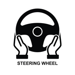 Steering icon. Driving car icon isolated on background vector illustration.