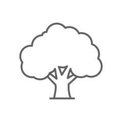 Tree icon. Simple outline style. Oak, plant, wood, nature, forest concept. Thin line symbol. Vector illustration isolated. Editable stroke.