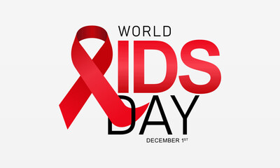 Aids Awareness Month  Campaign with Red Ribbon. World Aids Day Concept Banner Background