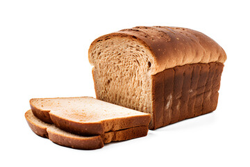 Brown bread on a White or Transparent background, Generative AI