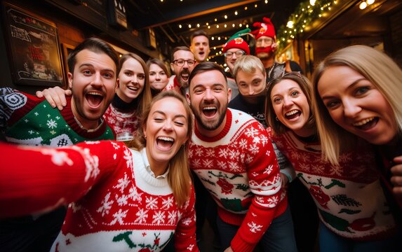 Ugly Sweater Christmas Party Images Browse 19 612 Stock Photos Vectors and Video Adobe Stock