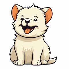 Happy dog drawing in white background 