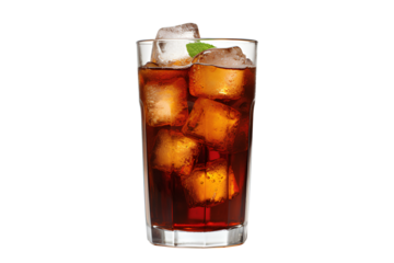 Coca-Cola drink, soda drinking glass on white background