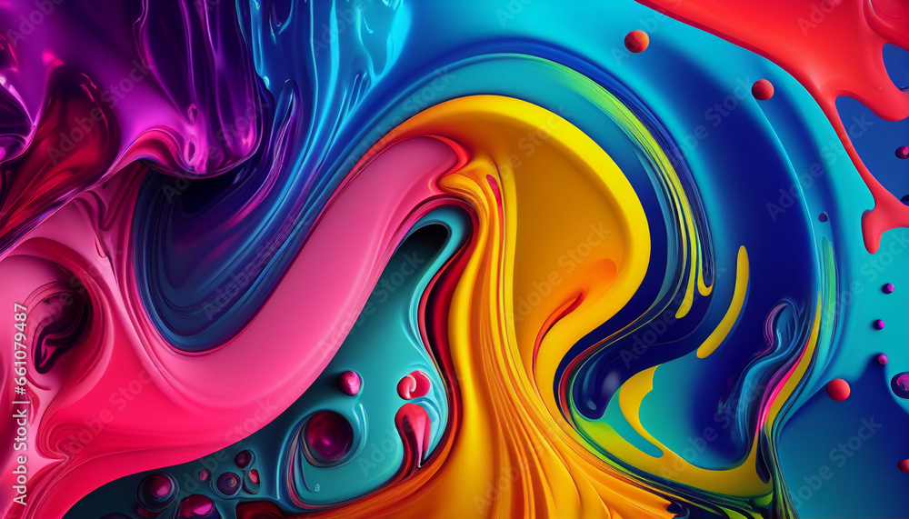 Poster abstract colorful background with water, abstract background with multicolor fluid paint. colored br