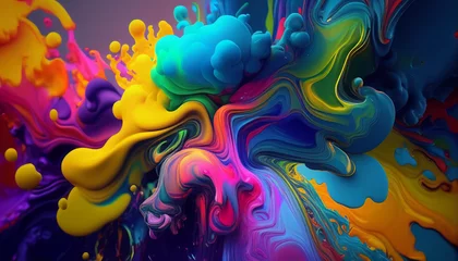  abstract colorful background with water, Abstract background with multicolor fluid paint. Colored bright background, Ai generated image  © FH Multimedia
