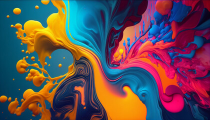 abstract colorful background with water, Abstract background with multicolor fluid paint. Colored...