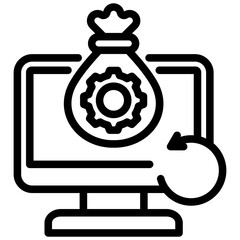 Digital Asset Recovery Outline Icon