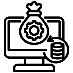 Digital Asset Backup Outline Icon