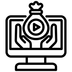 Video Asset Management Outline Icon
