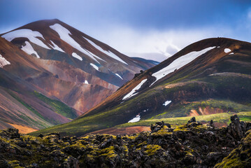 Colored landscape in Iceland's highlands